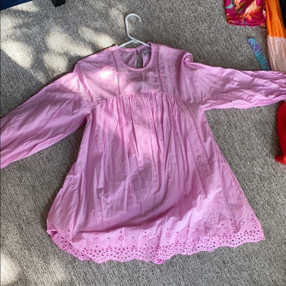 Pink/ Purple Shorts Dress. Shorts underneath